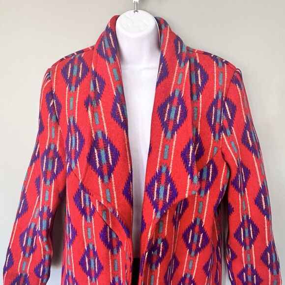 VTG Aztec Southwestern Navajo Blanket Jacket Indie Western Womens XL Wool USA - Picture 3 of 8
